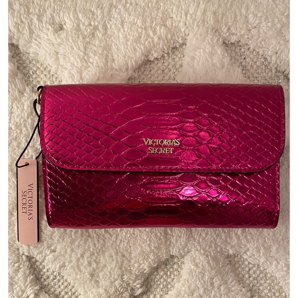 Victoria’s Secret Metallic Hot Pink Wristlet